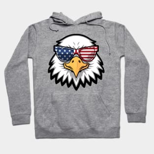 Eagle head with American flag sunglasses Hoodie